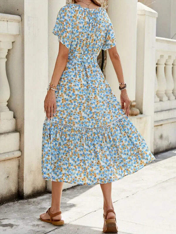 Elegant Floral A-Line Midi Dress - Image 2