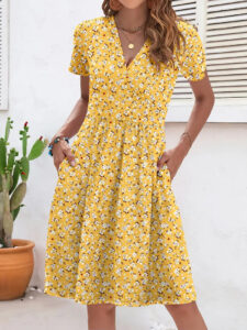 Women’s Short-Sleeve Floral Sundress